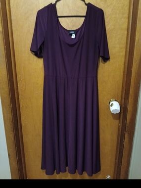 MSK Deep Plum Scoop-Neck Maxi Dress